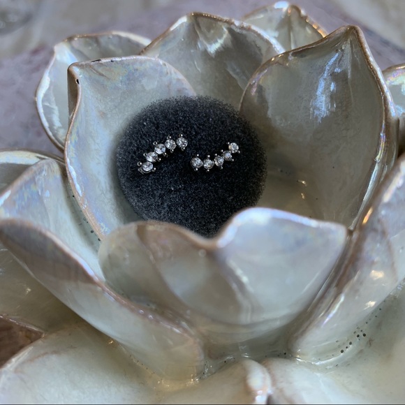 5⭐️ Silver + CZ Helix Climber Stud Earrings - Picture 6 of 6